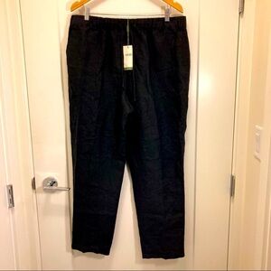 VIVID Sz 1X 100% Linen Pull-On Elastic Waist  Drawstring Casual Fresh NEW Pants